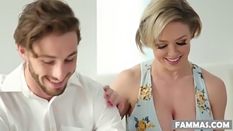 Busty Milf Massages Younger Cock And Squirts On It