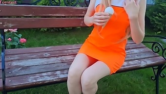 Public Masturbation With A Sexy Babe Using A Vibrator Toy