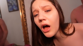 Horny Stepdad'S Rough Sex With Brunette Teen